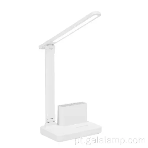 Lâmpada de mesa dobrável moderna com suporte de caneta